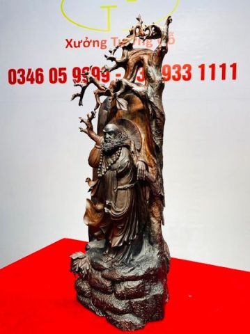 Bồ Đề Đạt Ma Về Tây Thiên Gỗ Trắc