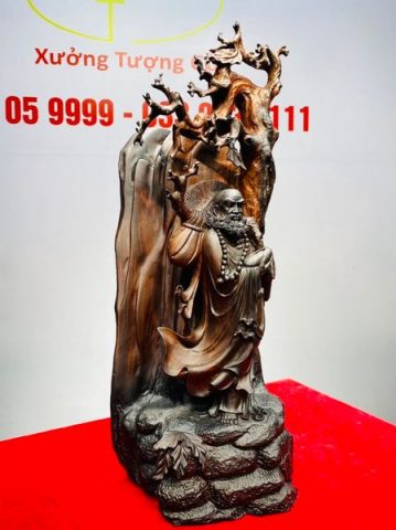 Bồ Đề Đạt Ma Về Tây Thiên Gỗ Trắc