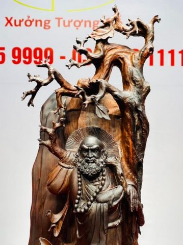 Bồ Đề Đạt Ma Về Tây Thiên Gỗ Trắc