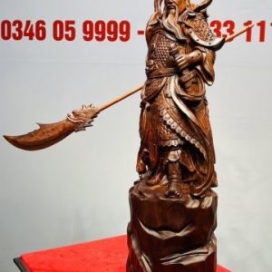 Quan Công Xách Đao Gỗ Tử Đàn