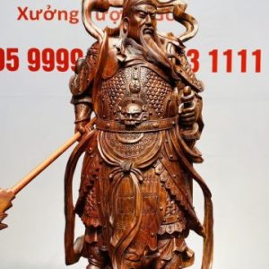 Quan Công Xách Đao Gỗ Tử Đàn