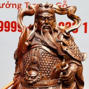 Quan Công Xách Đao Gỗ Tử Đàn