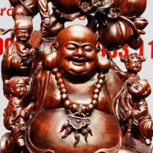 Di Lạc Vác Cành Đào Cửu Tiểu Đứng Trống Gỗ Tử Đàn