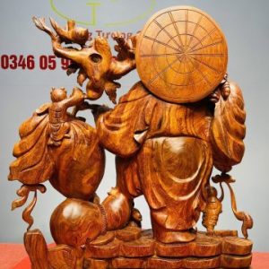 Di Lạc Ngũ Tiểu Vác Cành Đào Kéo Bao Tiền Gỗ Nu Hương