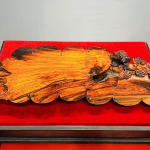 Khay Trà Thiềm Thừ Nấm Linh Chi Gỗ Trắc