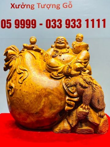 Di Lạc Nhị Tiểu Ngồi Bao Tiền Gỗ Nu Ngọc Am