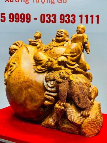 Di Lạc Nhị Tiểu Ngồi Bao Tiền Gỗ Nu Ngọc Am