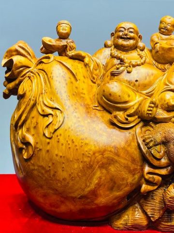 Di Lạc Nhị Tiểu Ngồi Bao Tiền Gỗ Nu Ngọc Am