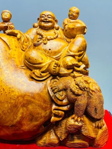 Di Lạc Nhị Tiểu Ngồi Bao Tiền Gỗ Nu Ngọc Am