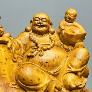 Di Lạc Nhị Tiểu Ngồi Bao Tiền Gỗ Nu Ngọc Am