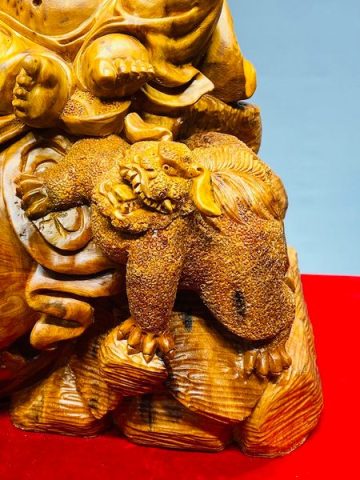 Di Lạc Nhị Tiểu Ngồi Bao Tiền Gỗ Nu Ngọc Am