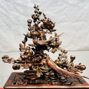 Chậu Hoa Phù Dung Chim Trĩ Gỗ Trắc