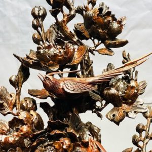 Chậu Hoa Phù Dung Chim Trĩ Gỗ Trắc
