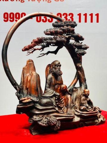 Đạt Ma Khất Thực Nhất Tiểu Cây Tùng Gỗ Trắc