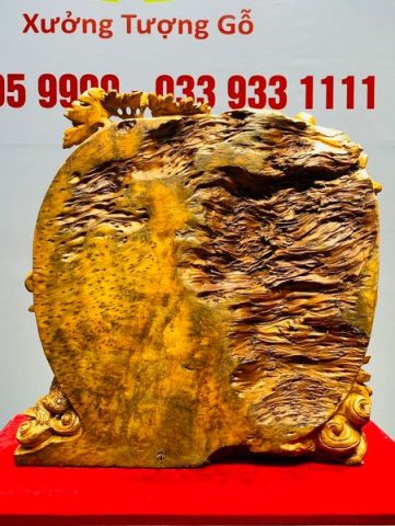 Di Lạc Tam Tiểu Vác Cành Đào Đứng Bao Tiền Gỗ Nu Ngọc Am