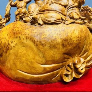 Di Lạc Tam Tiểu Ngồi Bao Tiền Gỗ Nu Ngọc Am
