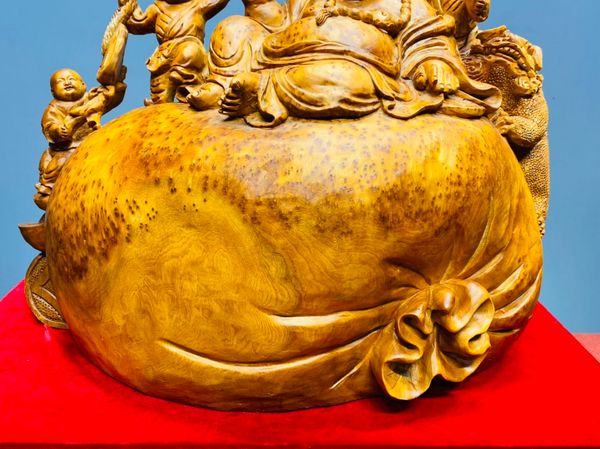 Di Lạc Tam Tiểu Ngồi Bao Tiền Gỗ Nu Ngọc Am