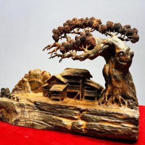 Tiểu Cảnh Làng Quê Gỗ Trắc