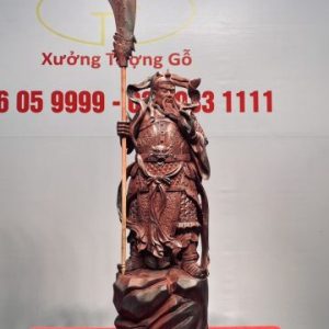 Quan Công Chống Đao Gỗ Tử Đàn