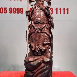 Quan Công Chống Đao Gỗ Tử Đàn