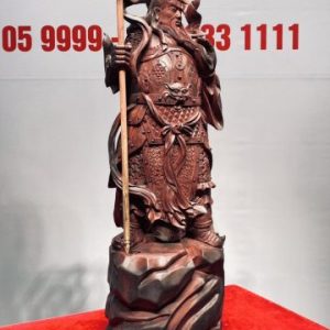 Quan Công Chống Đao Gỗ Tử Đàn