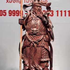 Quan Công Chống Đao Gỗ Tử Đàn