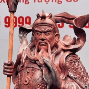 Quan Công Chống Đao Gỗ Tử Đàn