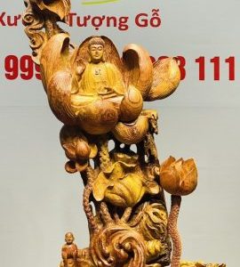Phật Toạ Đài Sen Gỗ Hương
