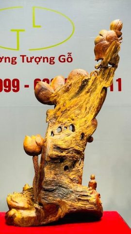 Phật Toạ Đài Sen Gỗ Hương