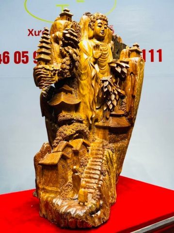 Thành Tâm Bái Phật Gỗ Hương
