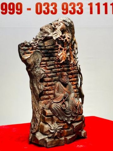 Đạt Ma Ngồi Thiền Cây Bồ Đề Gỗ Trắc