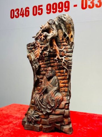 Đạt Ma Ngồi Thiền Cây Bồ Đề Gỗ Trắc
