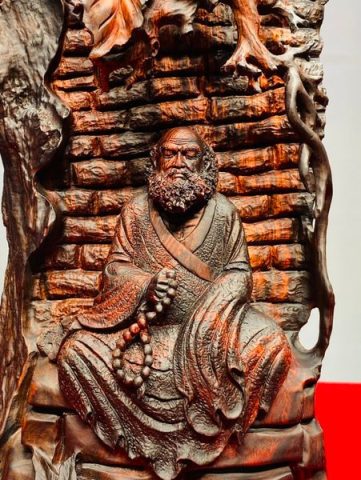 Đạt Ma Ngồi Thiền Cây Bồ Đề Gỗ Trắc