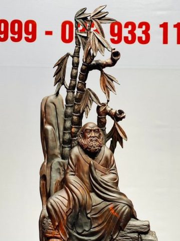 Đạt Ma Ngồi Thiền Khóm Trúc Gỗ Trắc