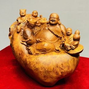 Di Lạc Tam Tiểu Ngồi Bao Tiền Gỗ Nu Hương