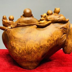 Di Lạc Tam Tiểu Ngồi Bao Tiền Gỗ Nu Hương