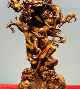 Đạt Ma Hàng Long Phục Song Nghê Gỗ Sưa