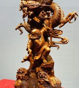 Đạt Ma Hàng Long Phục Song Nghê Gỗ Sưa