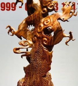 Đạt Ma Hàng Long Phục Song Nghê Gỗ Sưa