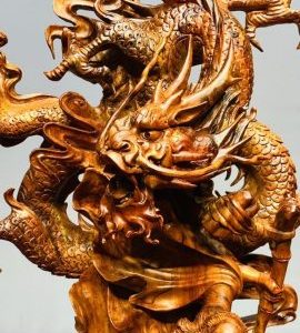 Đạt Ma Hàng Long Phục Song Nghê Gỗ Sưa