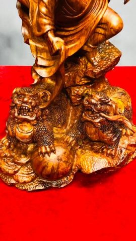 Đạt Ma Hàng Long Phục Song Nghê Gỗ Sưa