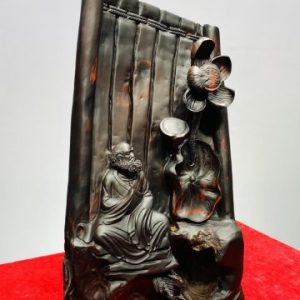 Đạt Ma Ngồi Thiền Hoa Sen Gỗ Trắc