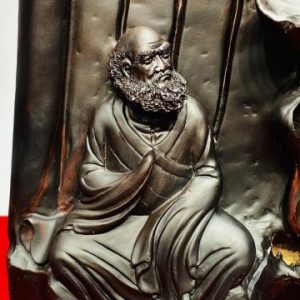 Đạt Ma Ngồi Thiền Hoa Sen Gỗ Trắc