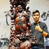 Di Lạc Cửu Tiểu Vác Cành Đào Nhất Long Lân Đứng Bao Tiền Gỗ Trắc Di Lạc Cửu Tiểu Vác Cành Đào Nhất Long Lân Đứng Bao Tiền Gỗ Trắc