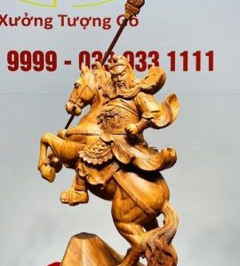 Quan Công Cưỡi Ngựa Gỗ Hương