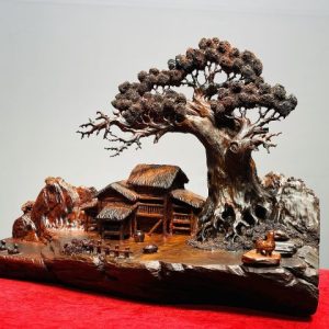 Tiểu Cảnh Nhà Sàn Gỗ Trắc