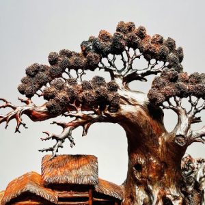 Tiểu Cảnh Nhà Sàn Gỗ Trắc