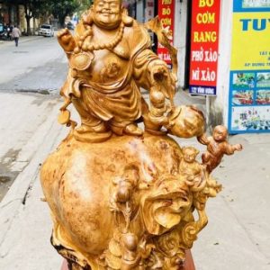 Di Lạc Ngũ Tiểu Đứng Bao Tiền Gỗ Nu Hương