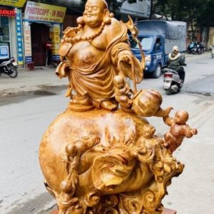 Di Lạc Ngũ Tiểu Đứng Bao Tiền Gỗ Nu Hương