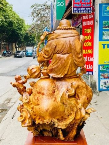 Di Lạc Ngũ Tiểu Đứng Bao Tiền Gỗ Nu Hương